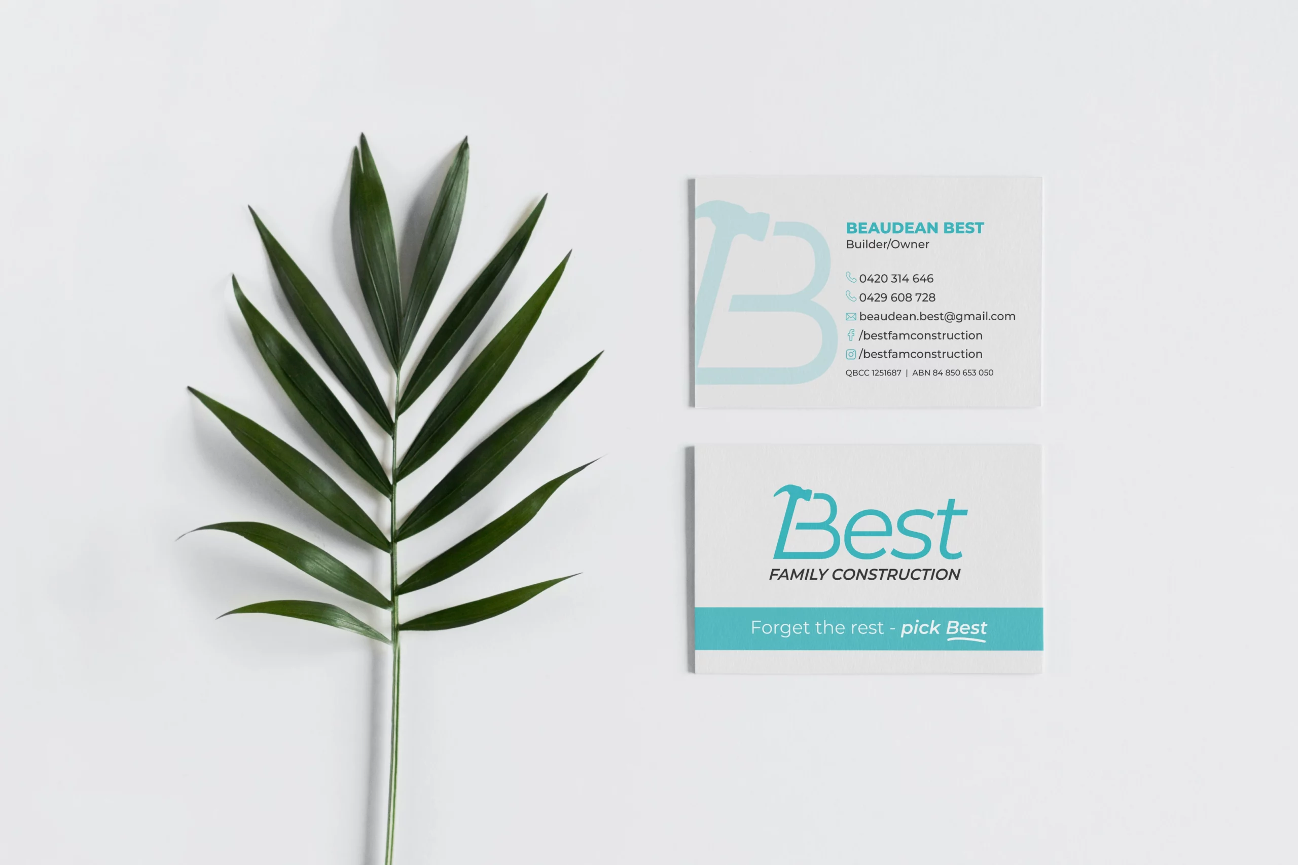 Business card design for Best Family Construction